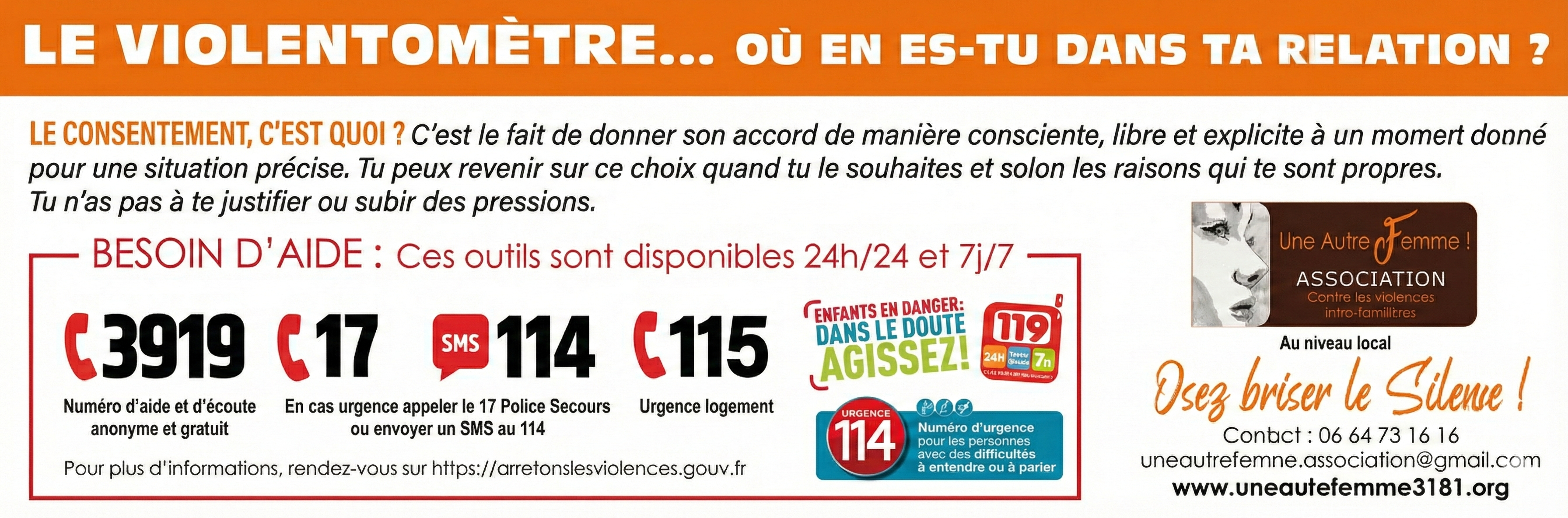 Num&eacute;ro d'aides aux victimes
